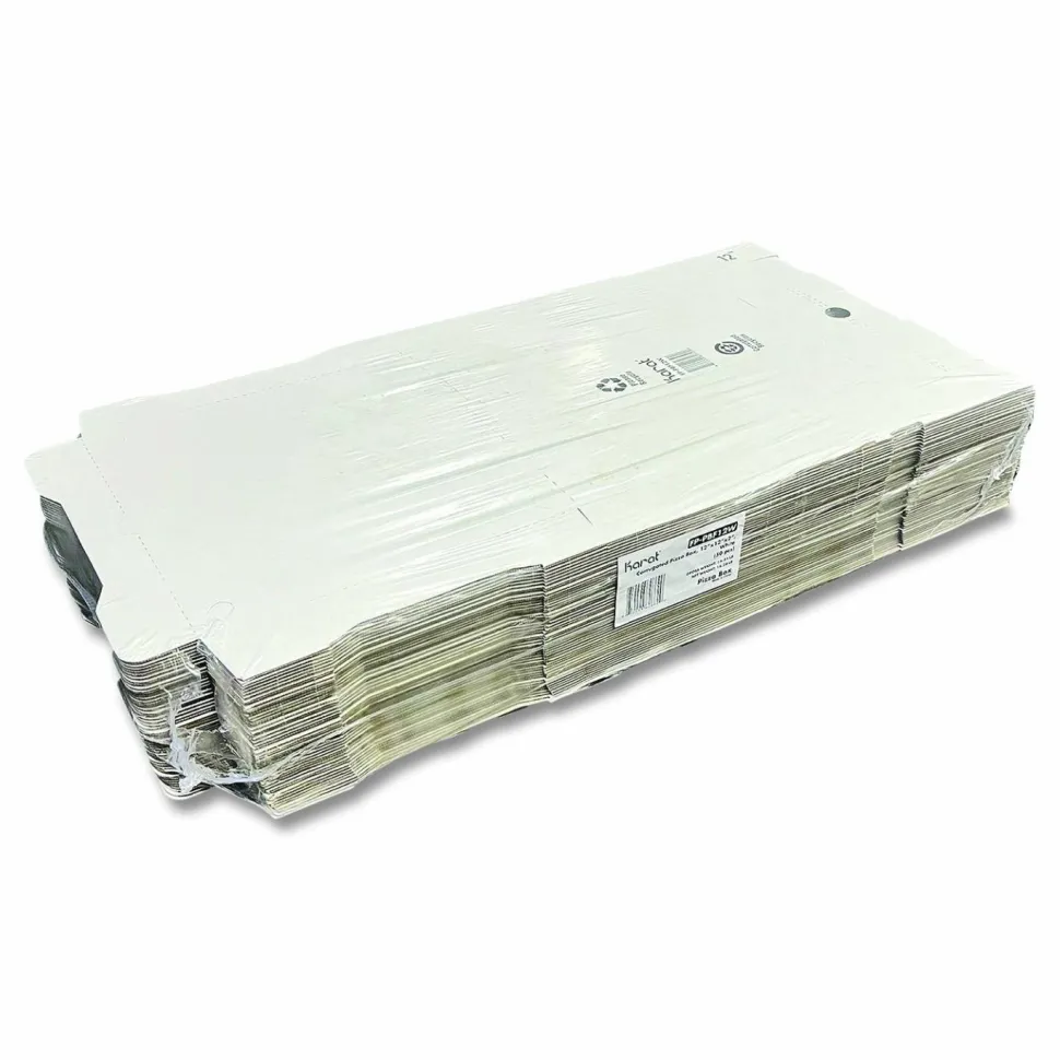 Karat Corrugated Pizza Boxes, 12 x 12 x 1.97, White/Brown, 50/Carton