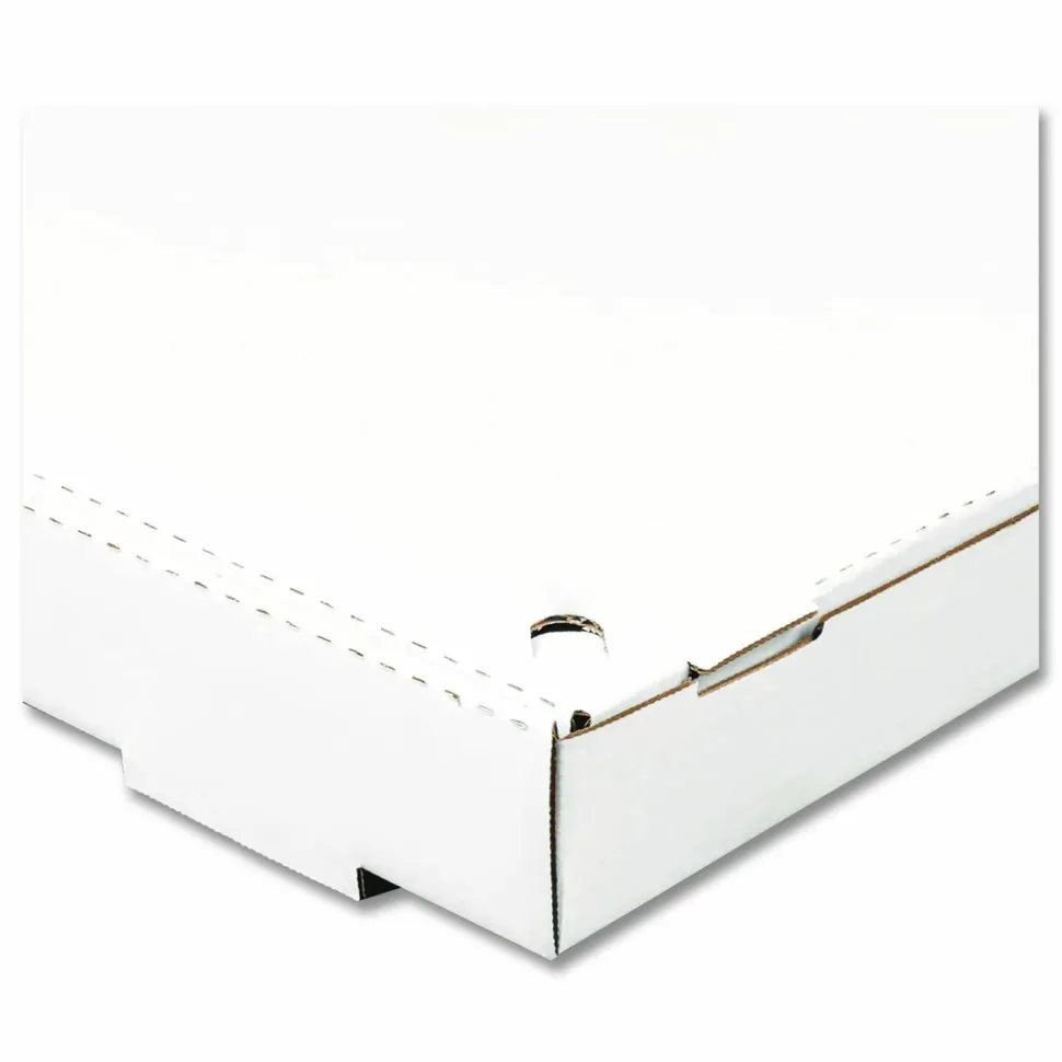 Karat Corrugated Pizza Boxes, 12 x 12 x 1.97, White/Brown, 50/Carton