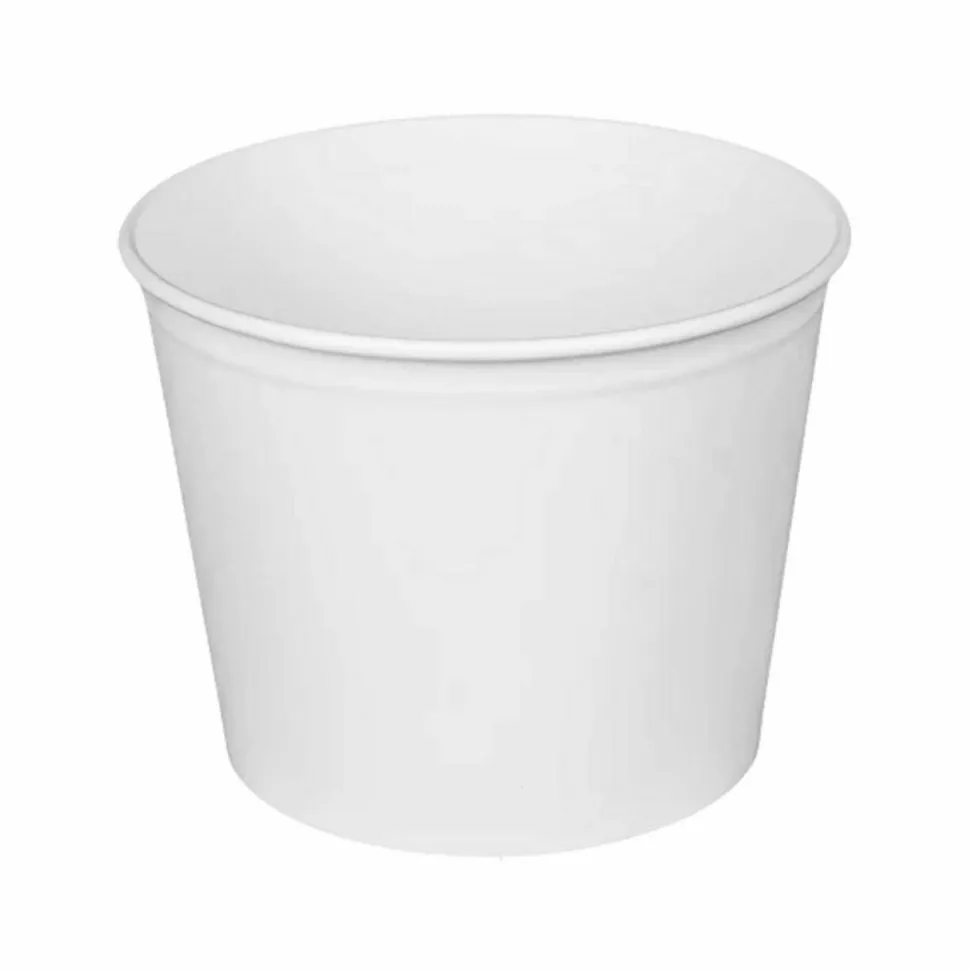 Karat Food Bucket, 85 oz, 7.36" Diameter x 6" h, White, Paper, 180/Carton