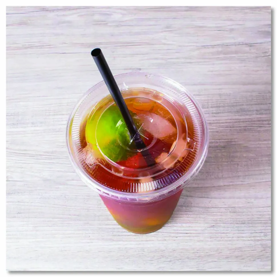 Karat Jumbo Straws, 9", Plastic, Black, 2,000/Carton