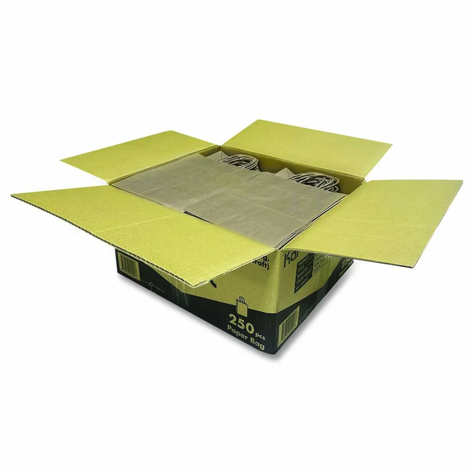 Karat Paper Shopping Bag, Rope Handles, Small Size, 8.1 x 4.5 x 10.6, Kraft, 250/Carton