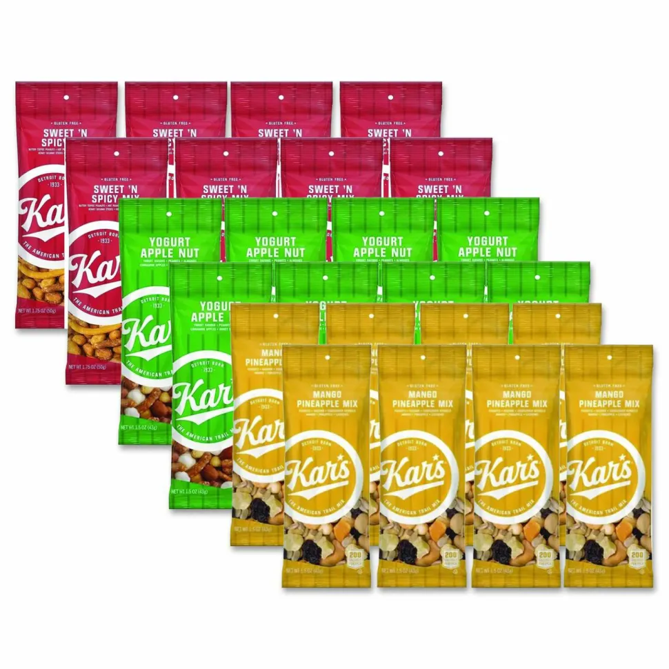 Kar's Trail Mix Variety Pack, Assorted Flavors, 24 Packets/Carton