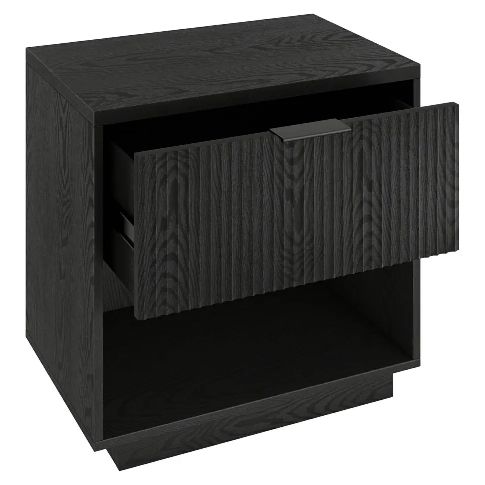 Karten 24" Wide Rectangular Nightstand in Black Grain