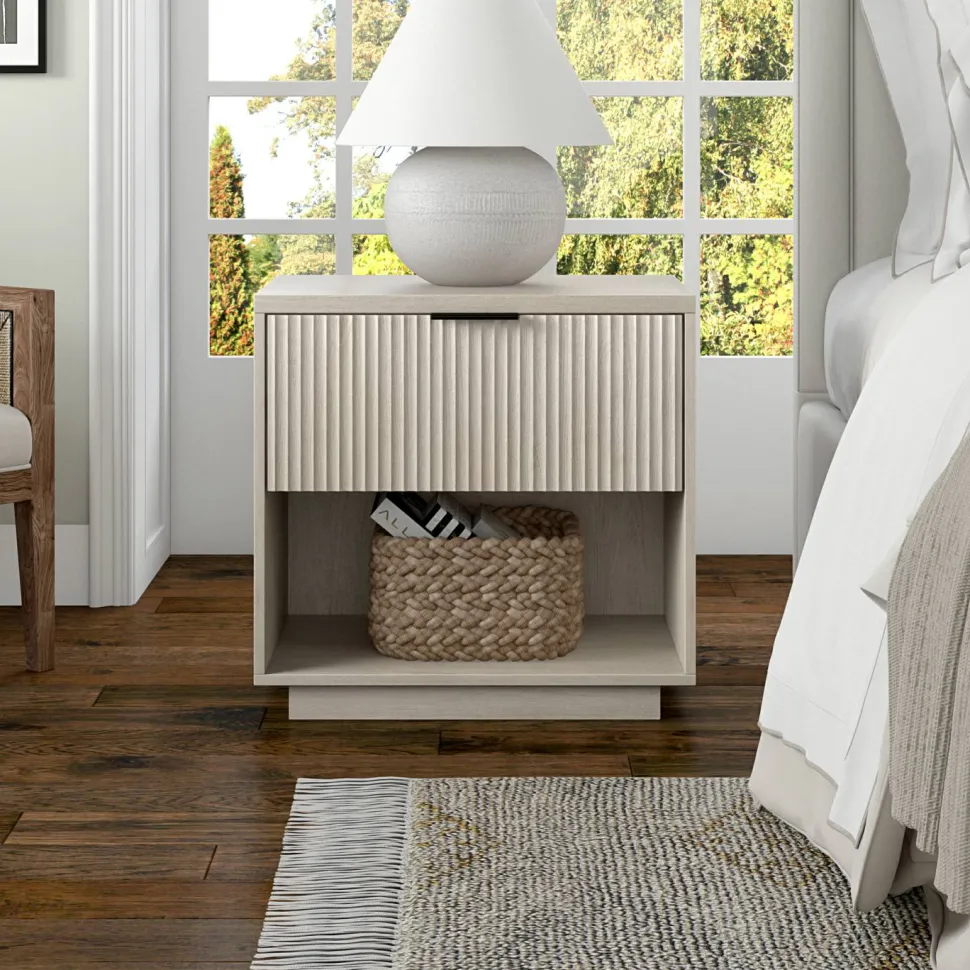 Karten 24" Wide Rectangular Nightstand in Alder White
