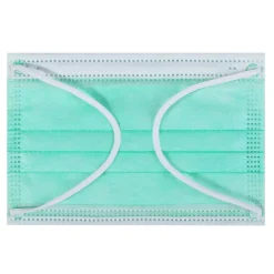 Kata 3-Ply Pleated Disposable Children's Face Masks, One Size, Green, Box Of 50 Masks