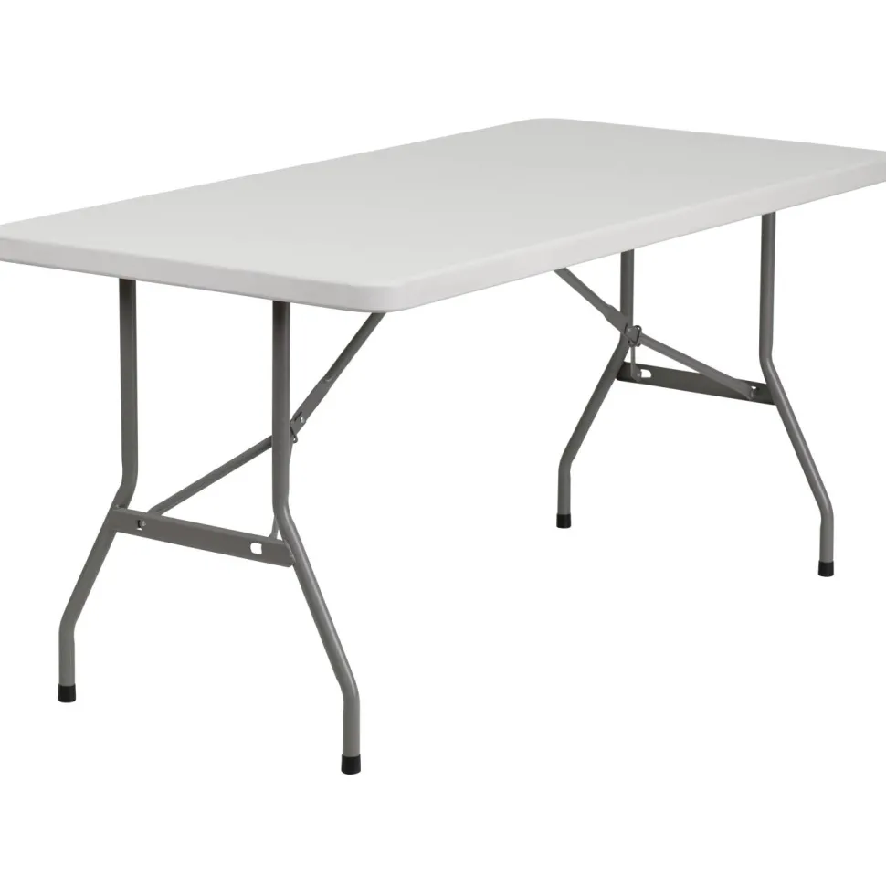 Kathryn 5-Foot Granite White Plastic Folding Table