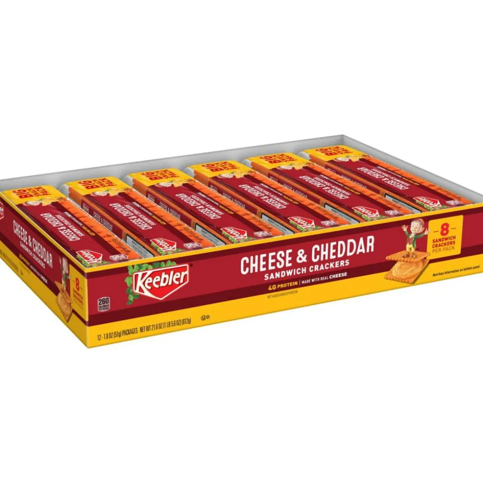 Keebler Cheese And Cheddar Sandwich Crackers, Pack Of 12