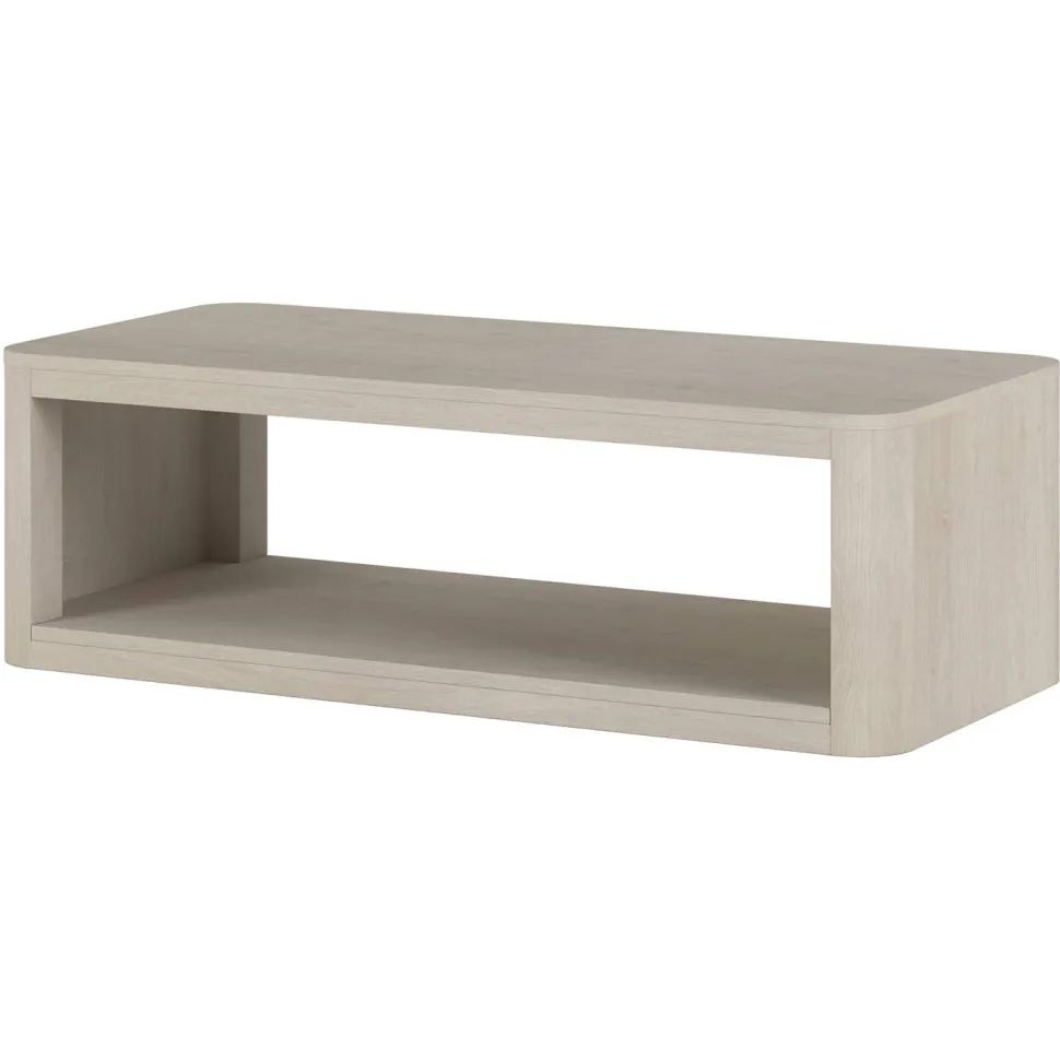 Kellan 47" Wide Rectangular Coffee Table in Alder White