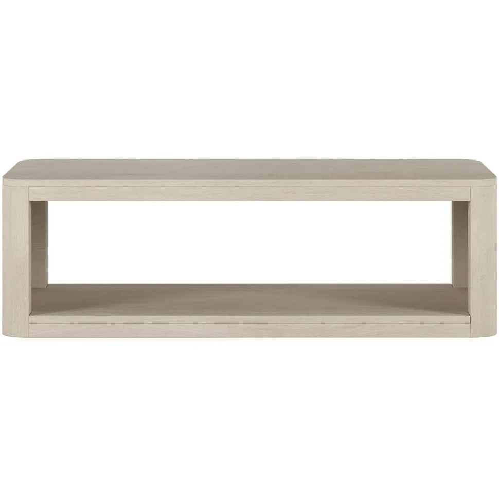 Kellan 47" Wide Rectangular Coffee Table in Alder White