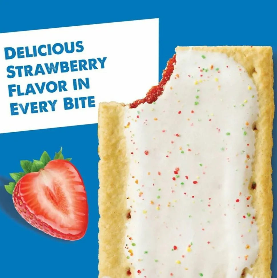 Kellogg's Pop Tarts, Frosted Strawberry, 3.67 oz, 2/Pack, 6 Packs/Box