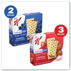 Kellogg's Special K Pastry Crisps, (36) Strawberry; (24) Blueberry, 0.88 oz, 2/Pouch, 30 Pouches/Carton