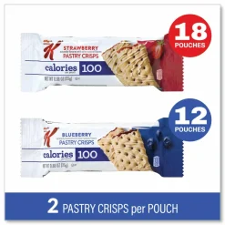Kellogg's Special K Pastry Crisps, (36) Strawberry; (24) Blueberry, 0.88 oz, 2/Pouch, 30 Pouches/Carton