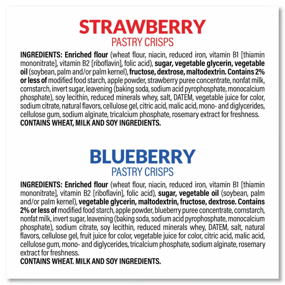Kellogg's Special K Pastry Crisps, (36) Strawberry; (24) Blueberry, 0.88 oz, 2/Pouch, 30 Pouches/Carton
