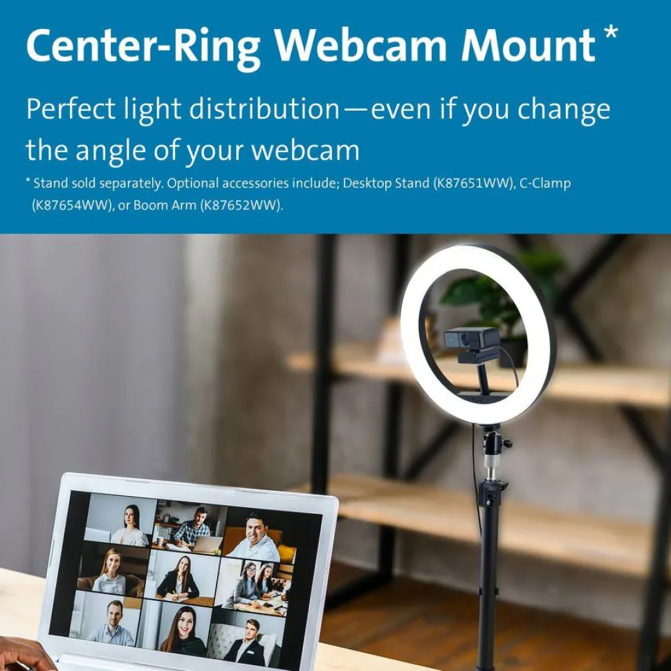 Kensington L1000 Bicolour Ring Light with Webcam Mount
