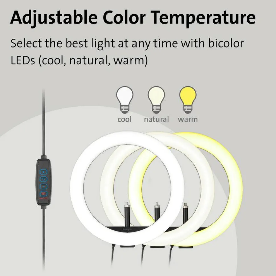 Kensington L1000 Bicolour Ring Light with Webcam Mount