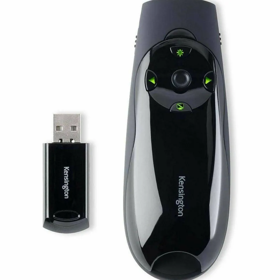 Kensington Presenter Expert Green Laser with Cursor Control - Presentation remote control - 4 buttons - RF - black