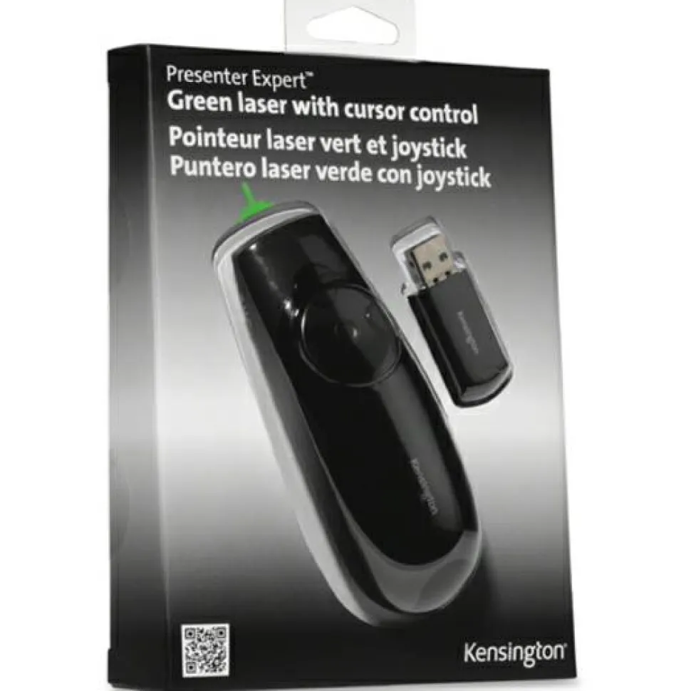 Kensington Presenter Expert Green Laser with Cursor Control - Presentation remote control - 4 buttons - RF - black