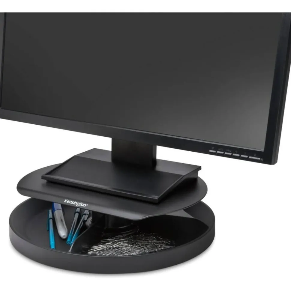 Kensington SmartFit Spin2 Monitor Stand - 40 lb Load Capacity - Desktop - Black - TAA Compliant