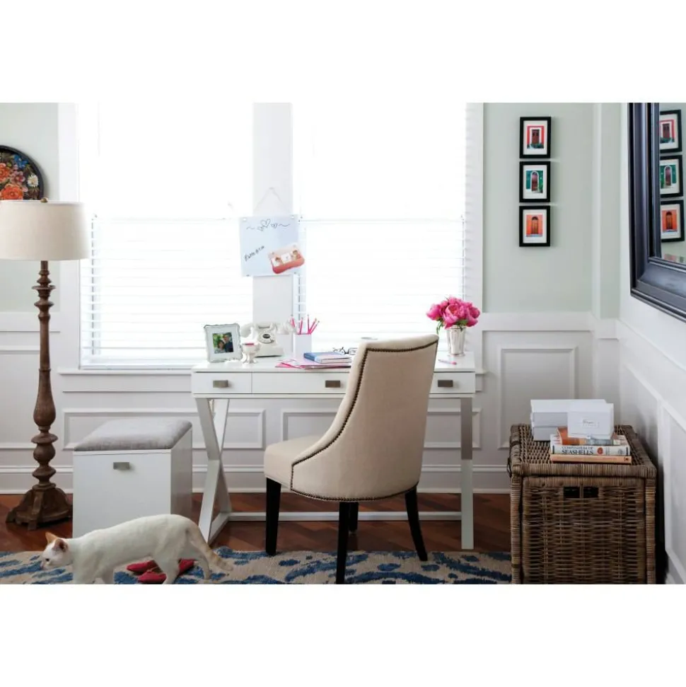 Keri 48"W Writing Desk, White