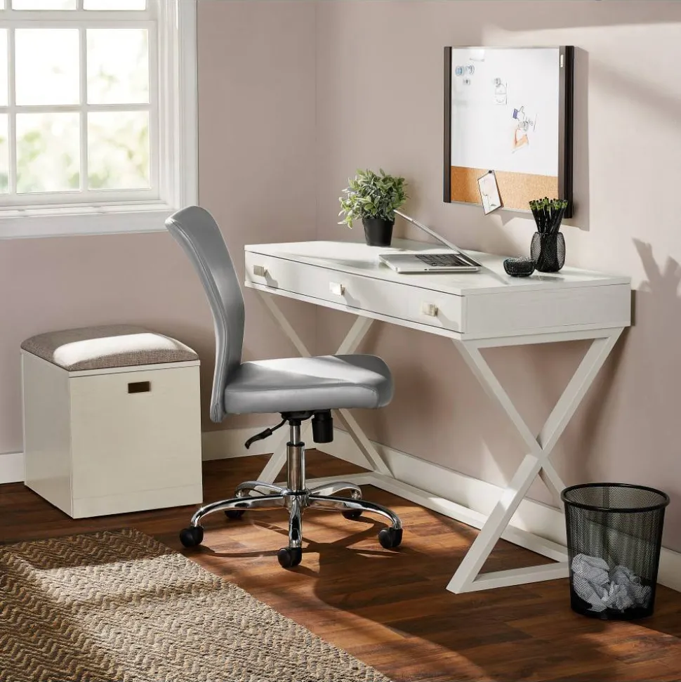 Keri 48"W Writing Desk, White