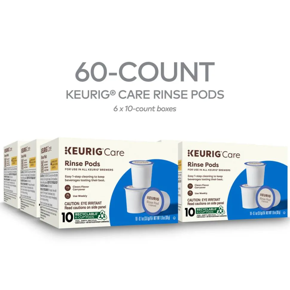 Keurig Care Rinse Pods, 0.1 Oz, Total Qty 60