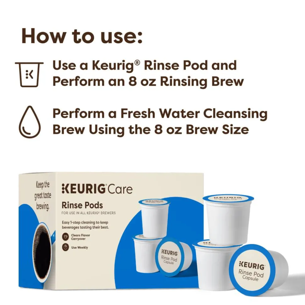 Keurig Care Rinse Pods, 0.1 Oz, Total Qty 60