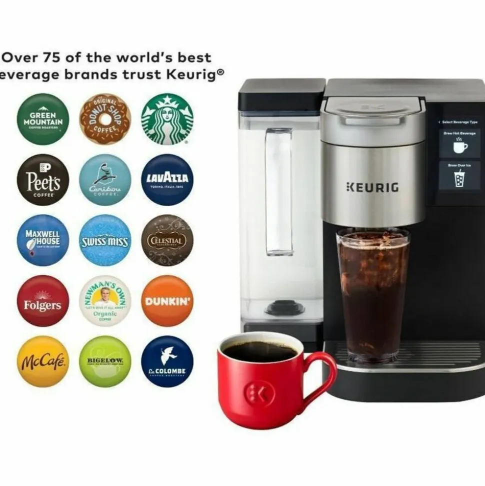 Keurig K-2550 Single-Serve Commercial K-Cup Pod Coffee Maker With 110oz Water Reservoir Bundle, Black/Silver