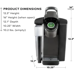 KeurigK-1550 Brewer, 96oz Reservoir, Single Serve K-Cup Pod Small Business Coffee Maker, Black