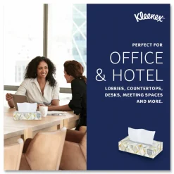 Kimberly Clark Kleenex Professional 2 Ply Facial Tissue, Flat Box, White, 125 Tissues Per Box, Case Of 12 Boxes