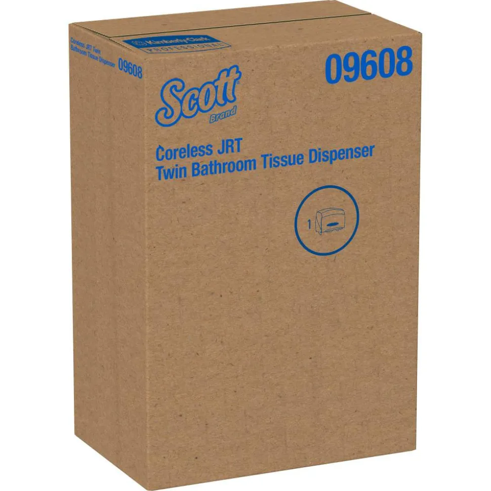 Kimberly Clark IN-SIGHT Coreless Twin Jumbo-Roll Tissue Dispenser, Smoke/Gray