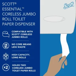 Kimberly Clark IN-SIGHT Coreless Twin Jumbo-Roll Tissue Dispenser, Smoke/Gray
