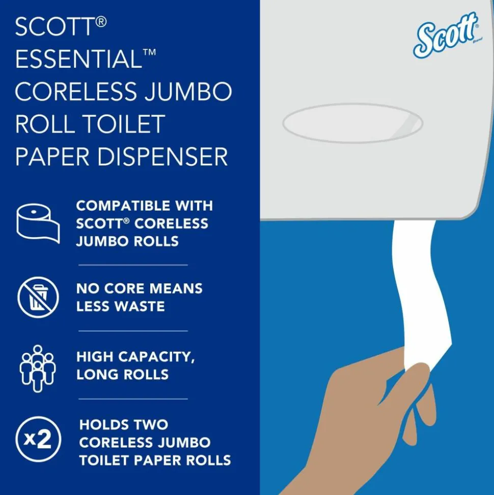 Kimberly Clark IN-SIGHT Coreless Twin Jumbo-Roll Tissue Dispenser, Smoke/Gray