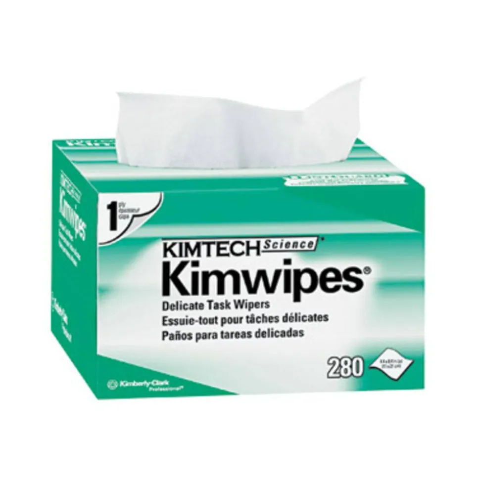 Kimberly Clark Kimtech Science Kimwipes Delicate Task Wipers, 4 2/5" x 8 2/5", 280 Per Pack, Case Of 60 Packs
