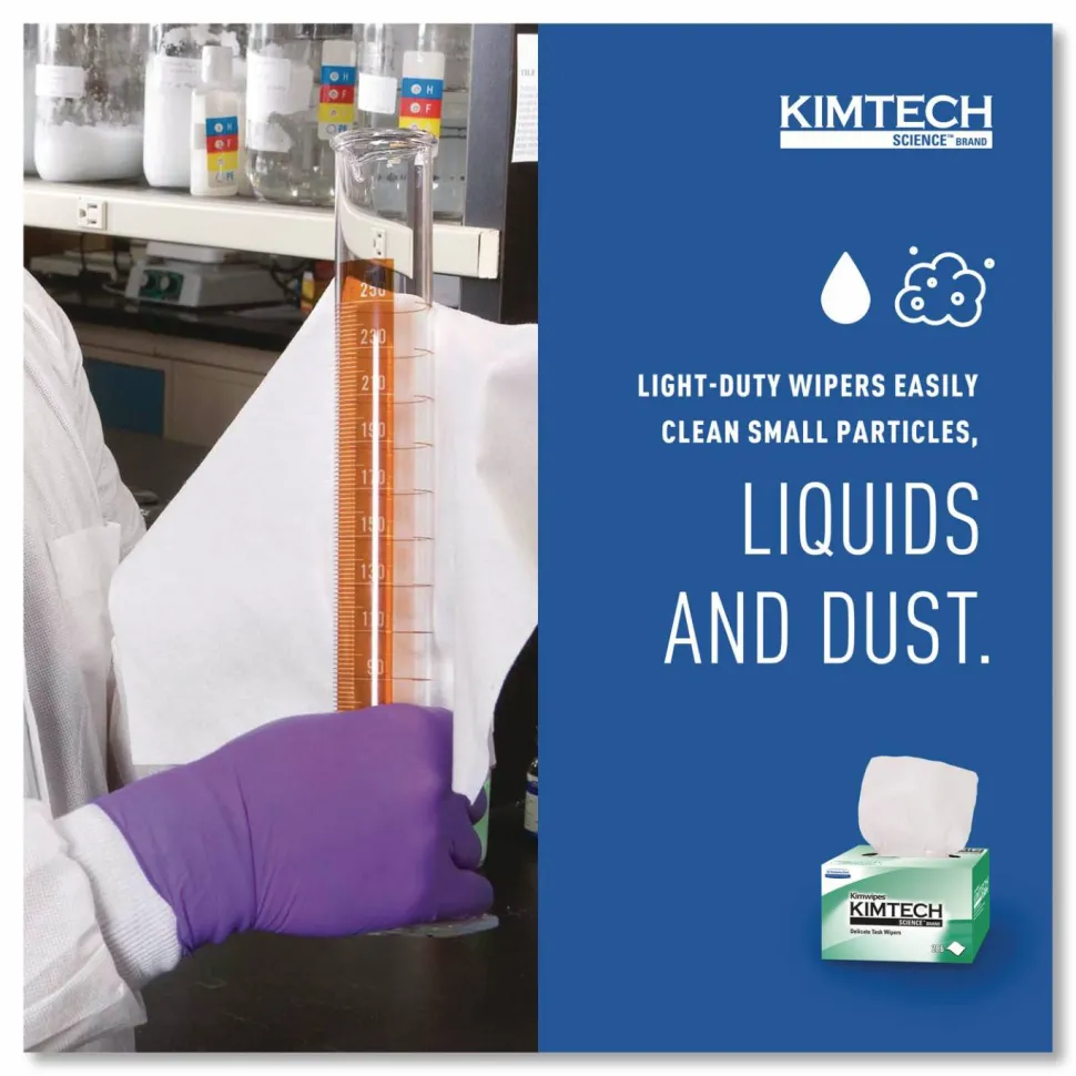 Kimberly Clark Kimtech Science Kimwipes Delicate Task Wipers, 4 2/5" x 8 2/5", 280 Per Pack, Case Of 60 Packs