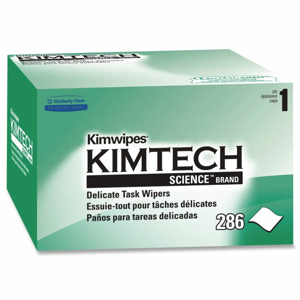 Kimberly Clark Kimtech Science Kimwipes Delicate Task Wipers, 4 2/5" x 8 2/5", 280 Per Pack, Case Of 60 Packs
