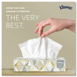 Kimberly Clark Kleenex Professional 2 Ply Facial Tissue Flat Box (21606), White, 125 Tissues/Box