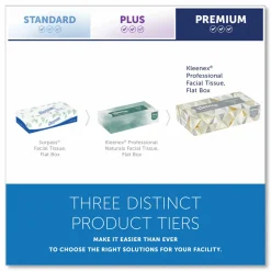 Kimberly Clark Kleenex Professional 2 Ply Facial Tissue Flat Box (21606), White, 125 Tissues/Box