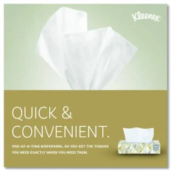 Kimberly Clark Kleenex Professional 2 Ply Facial Tissue Flat Box (21606), White, 125 Tissues/Box
