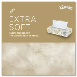 Kimberly Clark Kleenex Professional 2 Ply Facial Tissue Flat Box (21606), White, 125 Tissues/Box