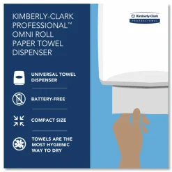Kimberly-Clark Professional* Omni Roll Towel Dispenser, 10.5 x 10 x 10, Smoke Gray