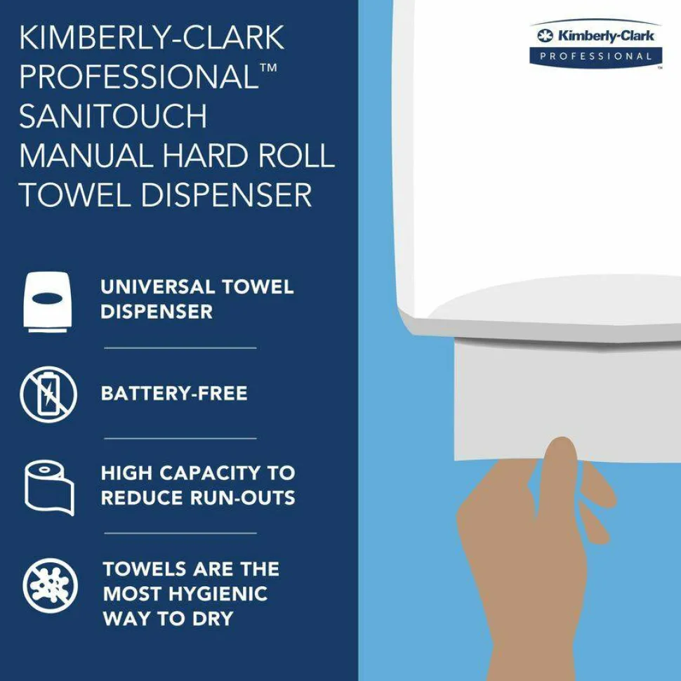 Kimberly-Clark Professional* Sanitouch Hard Roll Towel Dispenser, For 1.75" Core, 12.63 x 10.2 x 16.13, Smoke