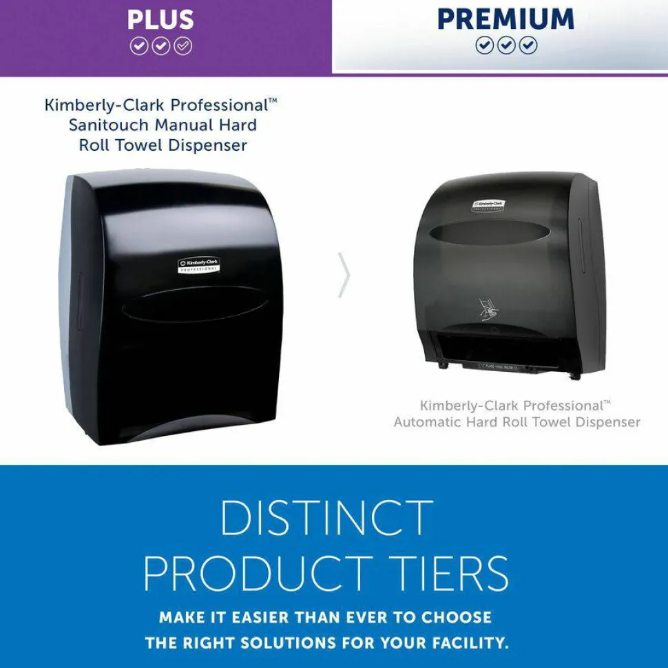 Kimberly-Clark Professional* Sanitouch Hard Roll Towel Dispenser, For 1.75" Core, 12.63 x 10.2 x 16.13, Smoke