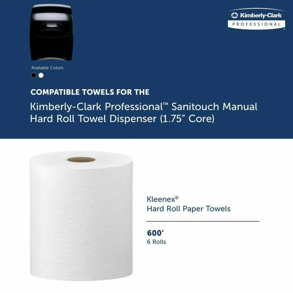 Kimberly-Clark Professional* Sanitouch Hard Roll Towel Dispenser, For 1.75" Core, 12.63 x 10.2 x 16.13, Smoke