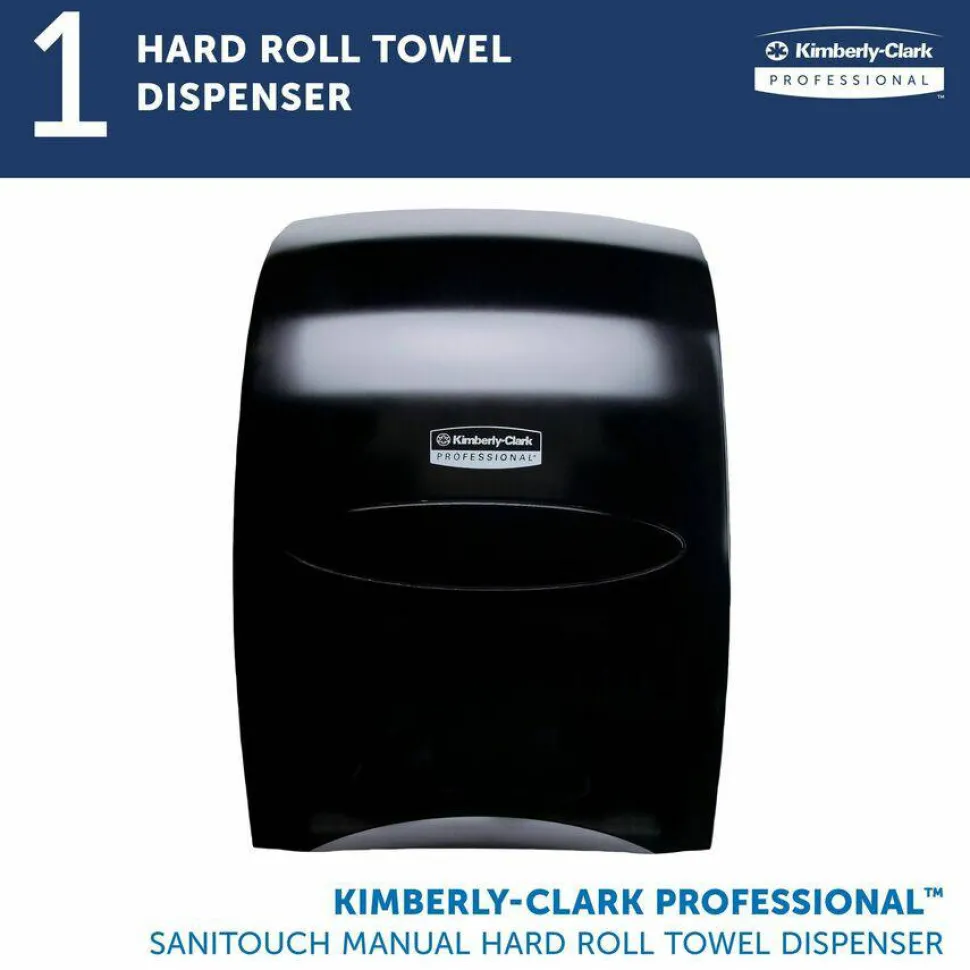Kimberly-Clark Professional* Sanitouch Hard Roll Towel Dispenser, For 1.75" Core, 12.63 x 10.2 x 16.13, Smoke