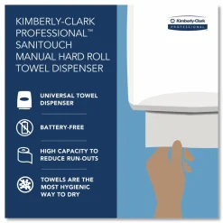 Kimberly-Clark Professional Sanitouch Manual Hard Roll Towel Dispenser - Touchless Dispenser - 16.1