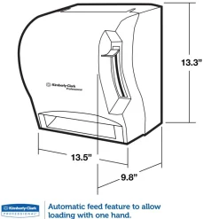 Kimberly-Clark Professional In-Sight LEV-R-MATIC Roll Towel Dispenser, Smoke Gray