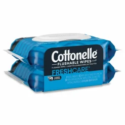 Kimberly-Clark Professional Cottonelle Fresh Care Flushable Wet Wipes, 42 Wipes Per Pouch, Pack Of 2 Pouches