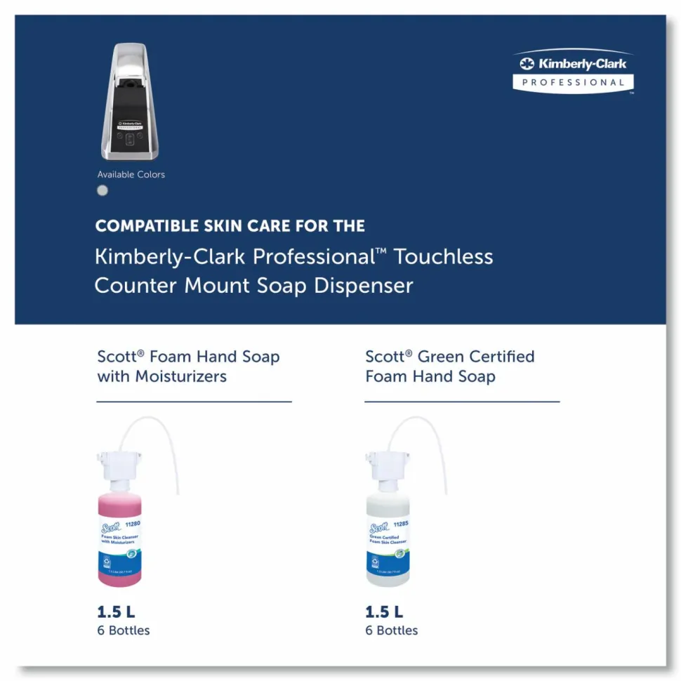 Kimberly-Clark Professional* Touchless Counter Mount Skin Care Dispenser, 1.5 L, 2.12 x 4.25 x 5.56, Chrome