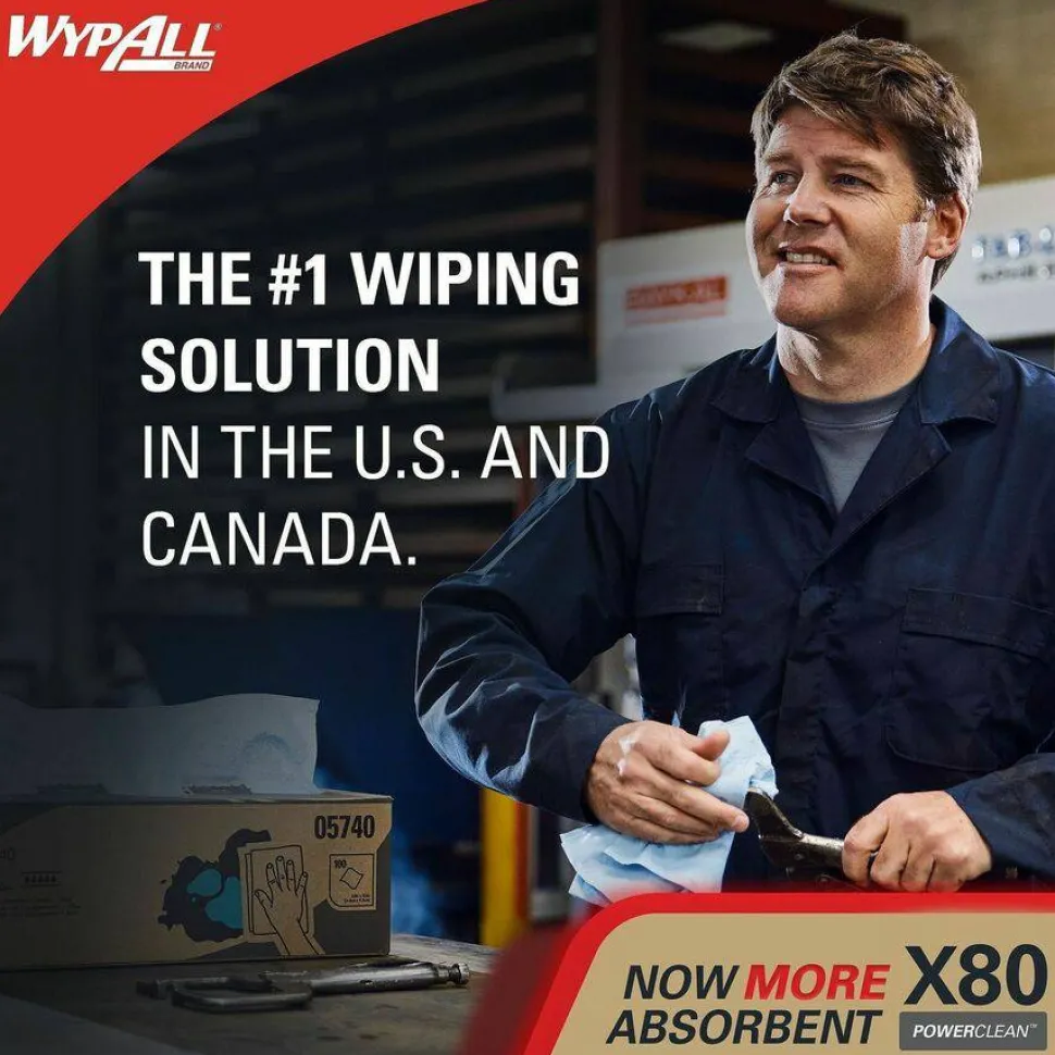 Kimberly-Clark Professional Wipers Wypall X80 Brag Box , Box Of 160