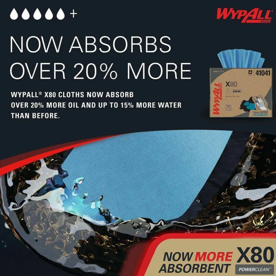 Kimberly-Clark Professional Wipers Wypall X80 Brag Box , Box Of 160